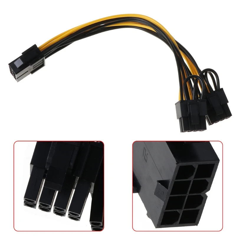 

YYDS ЦП 8-контактный двойной PCI-E 8-контактный (6P + 2P) разветвитель Кабель питания Шнур 25 см