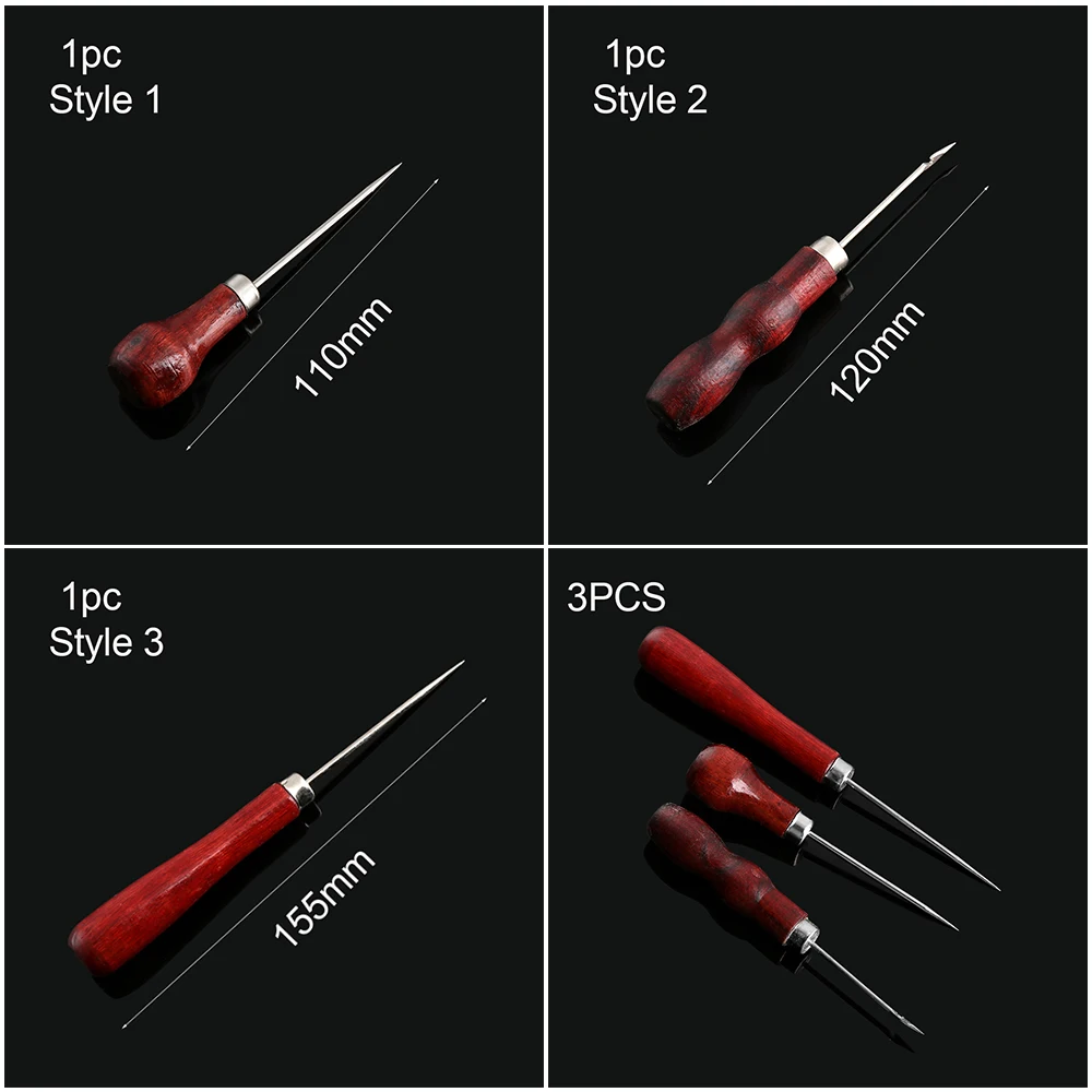 Кожаная палатка с деревянной ручкой швейная шпилка отверстием для швов