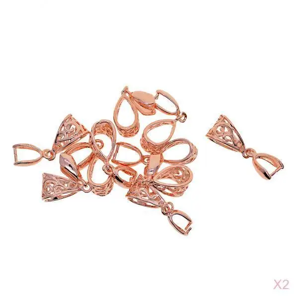 

Pack of 20 Pieces Filigree Flower Pendant Pinch Bails Connector DIY Jewelry Rose Gold, DIY Necklace Pendants, Bulk