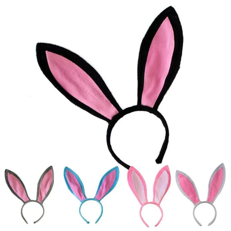 

2022 New Long Bunny Ears Headband Women Girls Rabbit Cosplay Headwear Hair Accessories Hen Party Dress Up Props Party Favor
