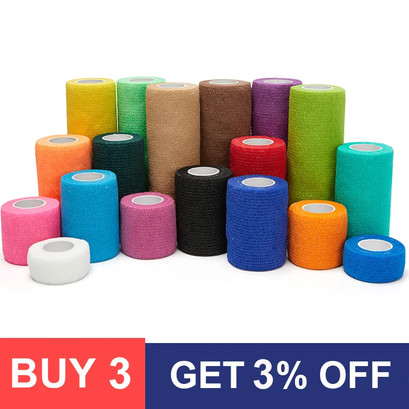 

4.5m Colorful Sport Self Adhesive Elastic Bandage Wrap Tape Elastoplast Knee Support Pads Finger Ankle Palm Shoulder Sport Tapes