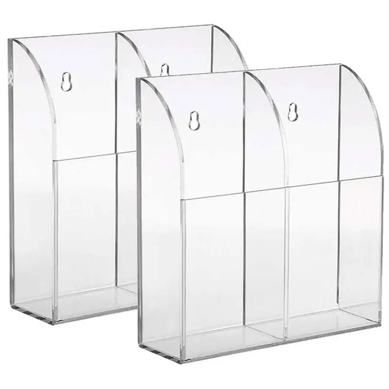 

hotle TV Remote Control Holder Wall Mount Acrylic Organiser Size Box 3 Holder Acrylic T8W5