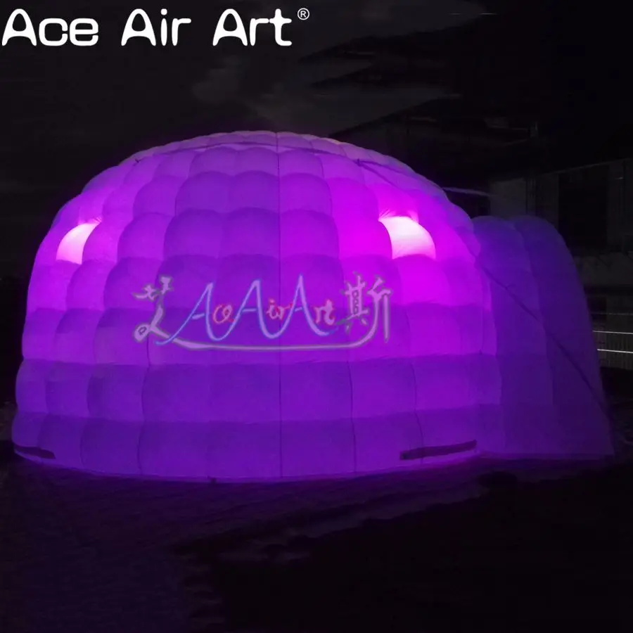 Новая горячая распродажа гигантский светодиодный надувной купол палатка шатер