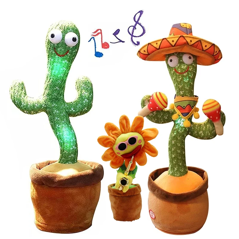 

Electronic Toy with Song Plush Cactus Potted Toy Early Education Toy for Kids Dancing Cactus Talking Cactus Stuffed Plush Doll