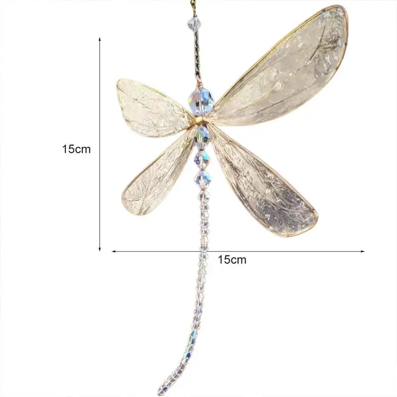 

Fantasy Hanging Glitter Dragonfly Crystal Suncatcher Hanging Crystal Suncatcher Wind Chime Pendant for Garden Wedding Car Decor