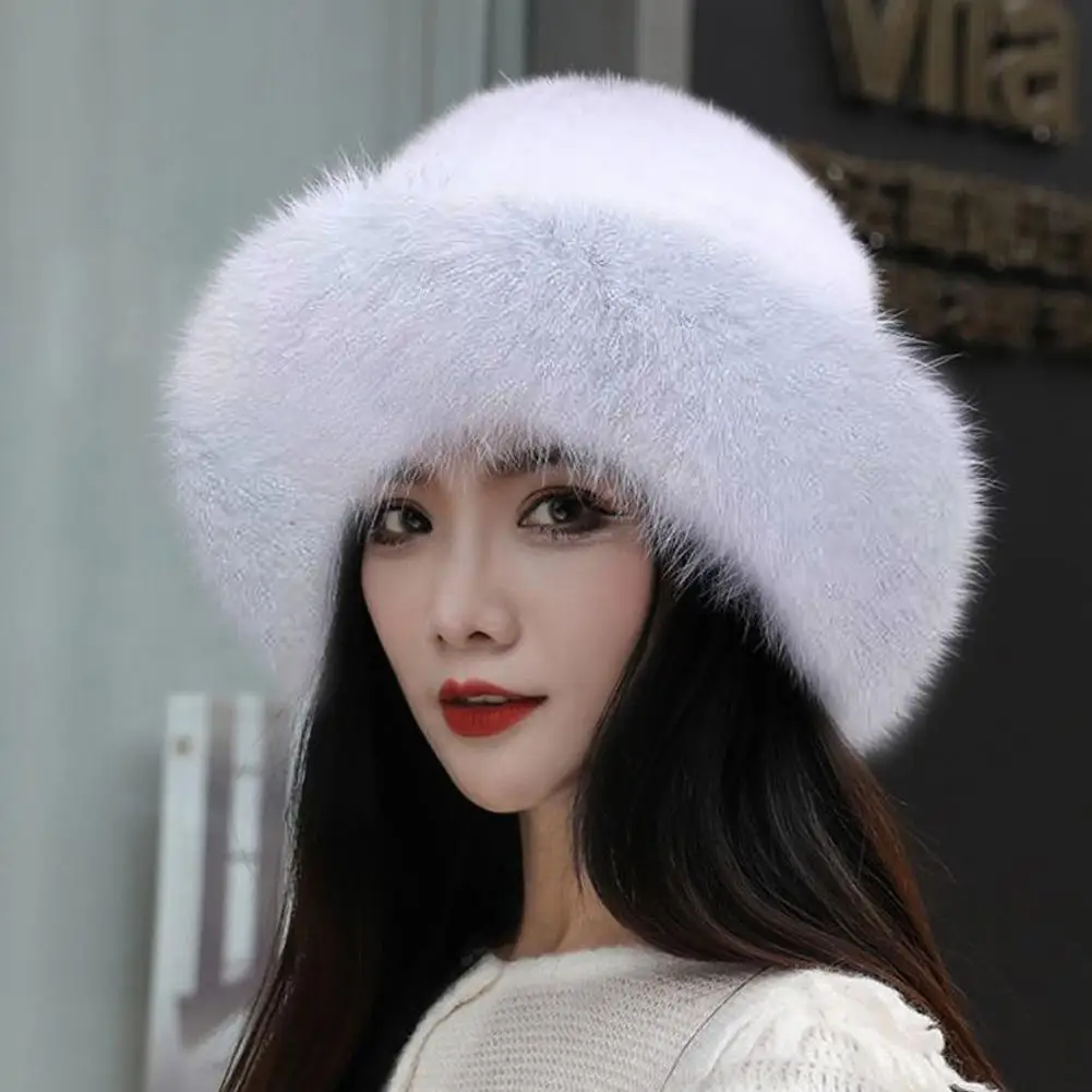 Зимняя Шапка-бини из искусственной норки для женщин зимняя шапка-бомбер меха
