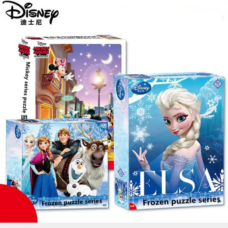 Disney Jigsaw Puzzle Toy 500 штук бумаги пазлы для взрослых с Микки пауком из мультфильма
