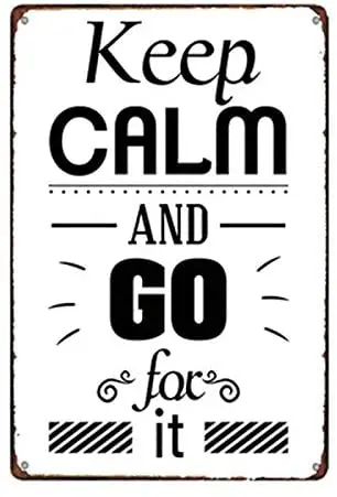 Metal Sign 12x8 inch Keep Calm Retro Tin Sign Decoration Cafe Family bar Restaurant