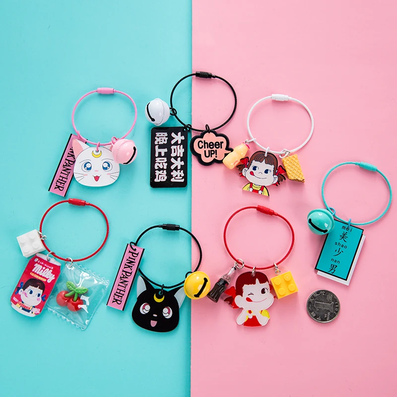 creative Fancy ins car key Card Sakura chain pendant bag ornaments pompom llaveros charm | Украшения и аксессуары