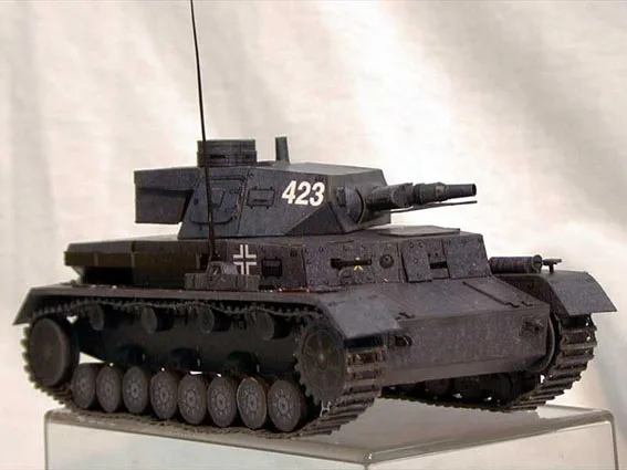 Немецкая Вторая мировая война PANZER kampfdata IV Tank 3D Paper Model DIY|Картонные конструкторы| |