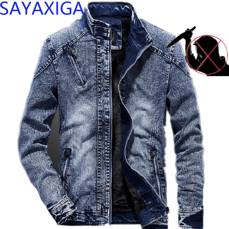 Джинсовая куртка с защитой от порезов для самозащиты устойчивая к царапинам