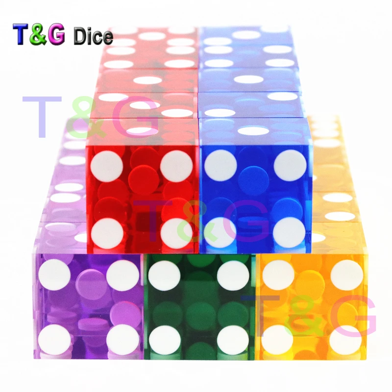 5 шт. D6 игральные кости T& G 19 мм акриловые игральные кости прозрачные шестигранные казино острый прямой угол