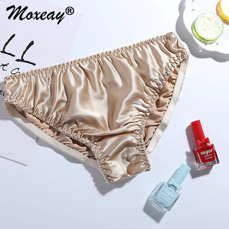 Шелковые атласные трусики Moxeay женские мягкие дышащие повседневное нижнее белье