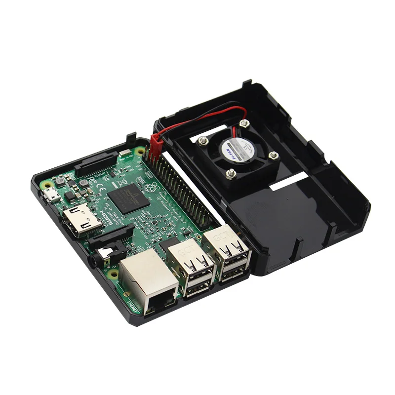 Защитный чехол + вентилятор для Raspberry Pi 3 ABS корпус Отключение звука рассеивание