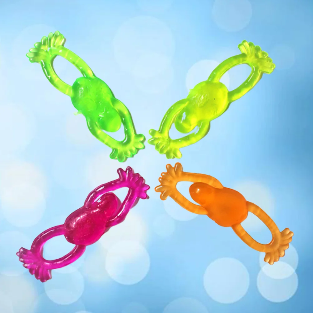 

24pcs Funny Tricky Toys Stretchable Flying Slingshot Frogs Catapult Vent Decompression Prank for Children Adult (Random Colo