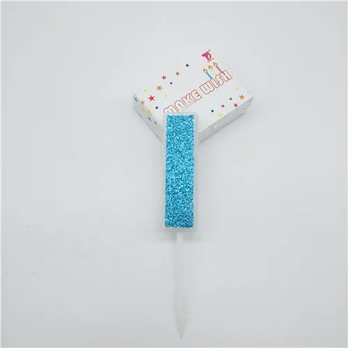 blue 1 Свечи для торта «Happy Birtday» с цифрами 0, 1, 2, 3, 4, 5, 6, 7, 8, 9 синих цветов, свечи для маленьких девочек и мальчиков на день рождения, декоративные принадлежности - Цвет: blue 1