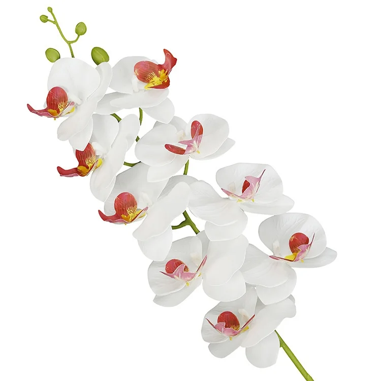 White Red Искусственные цветы, орхидеи бонсай, украшения дома Искусственные цветы декоративная Орхидея в горшке, поддельные цветы Орхидея с раковиной - Цвет: White Red