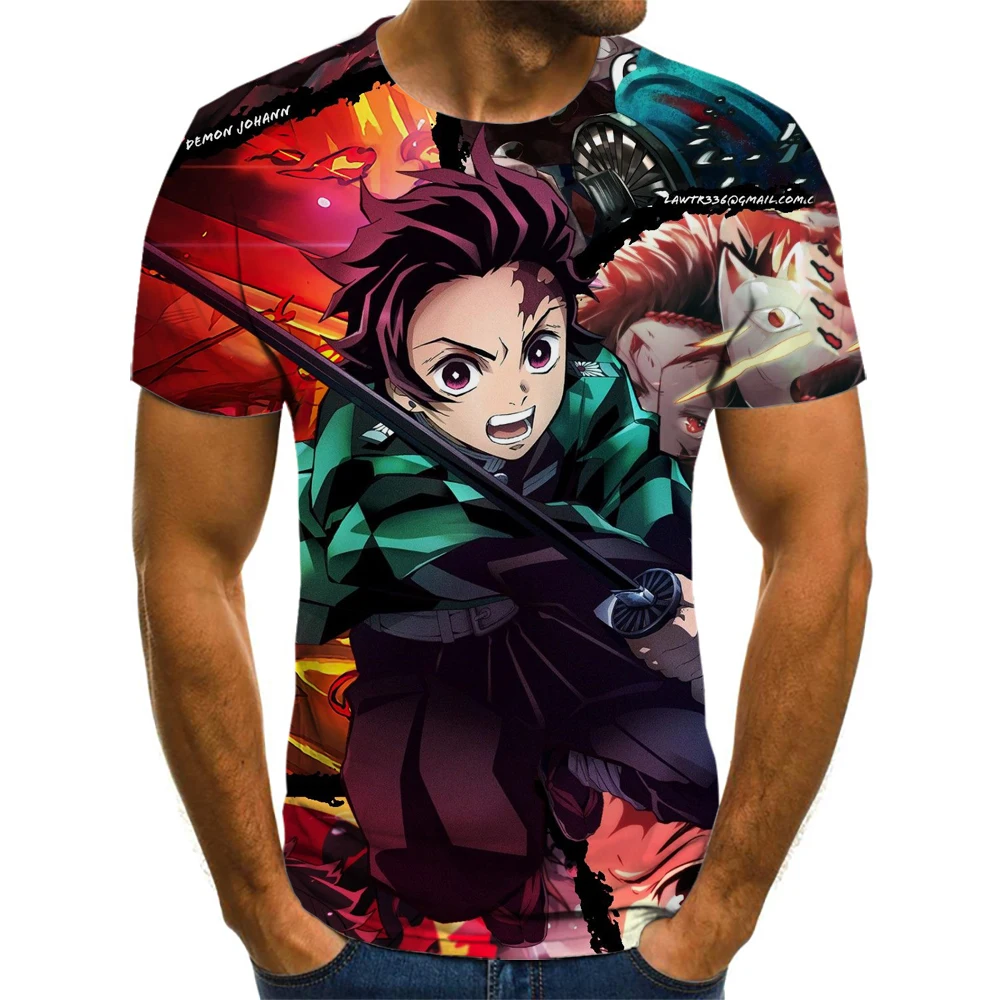 

Demon Slayer Anime T Shirt For Men Camisetas Manga Kimetsu No Yaiba Tops Camiseta Hombre Ropa Clothing Tee Camisa Masculina