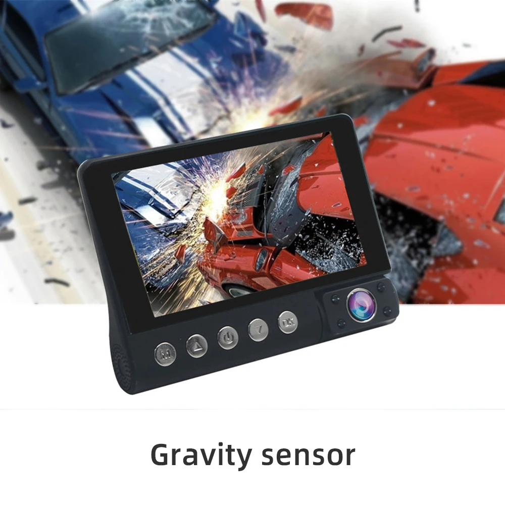 

Car DVR HD 1080P 3 Cameras Lens 4.0 Inch Dash Camera 3 Lens suppor Rearview Camera Video Recorder Auto Registrator Dvrs Dash Cam