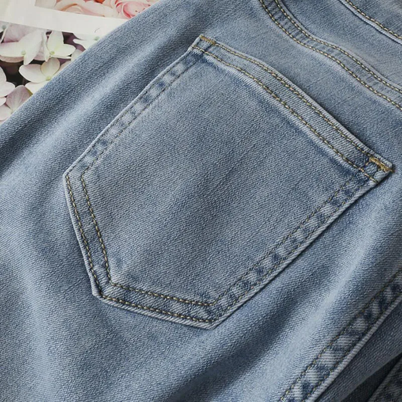 

2021 High Waist Slim Comfortable Jeans Women Summer Casual Split Flared Pants Korean Streetwear Washed Jeans Long Trousers