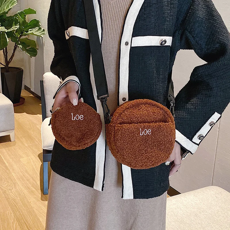 Осенне-зимние новые японские сумки с вышитыми буквами и из овечьей шерсти милые