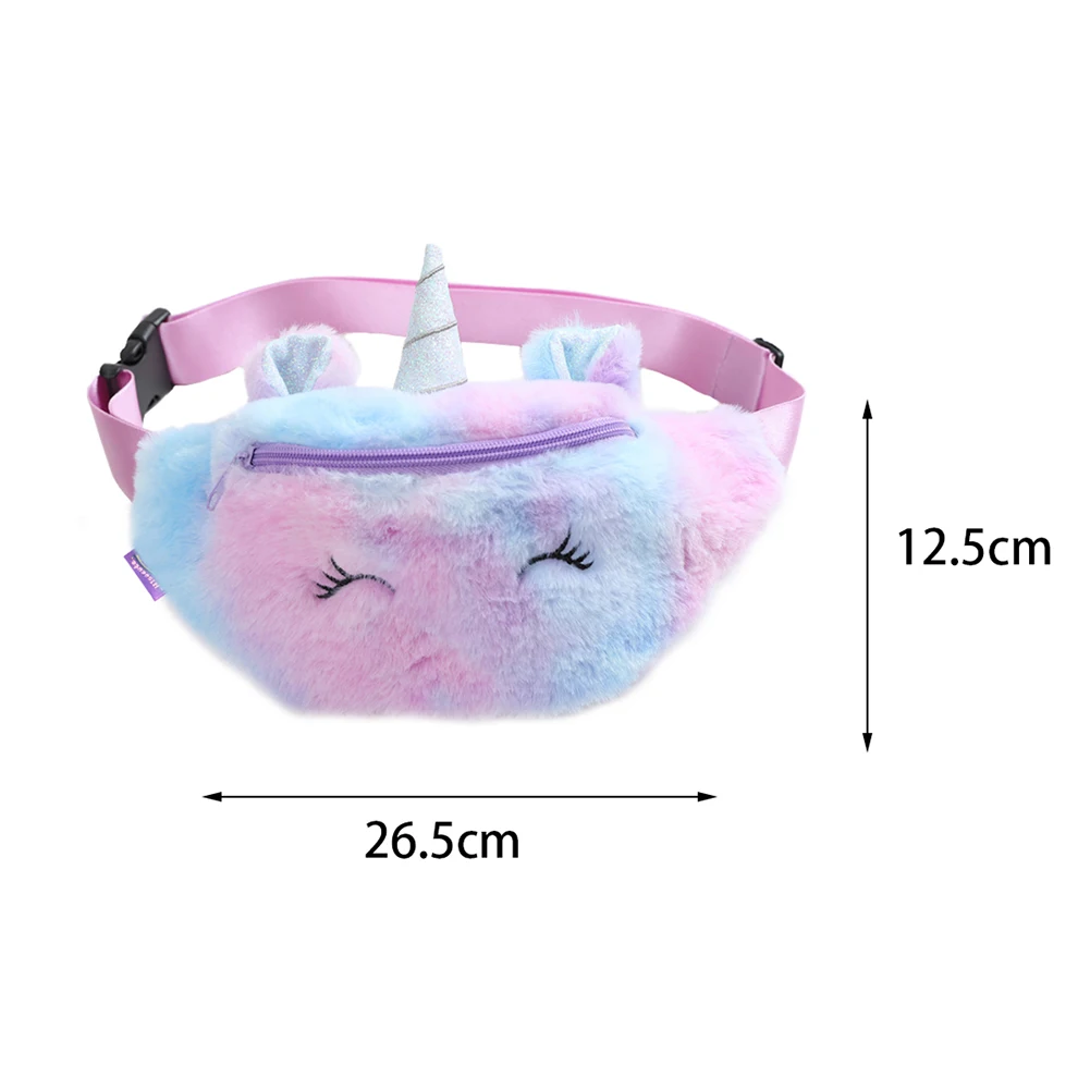 

Cartoon Cute Waist Belt Pack Kids Girls Plush Soft Shoulder Messenger Bags Lovely Money Chest Purse Zipper Phone Pouch New#38