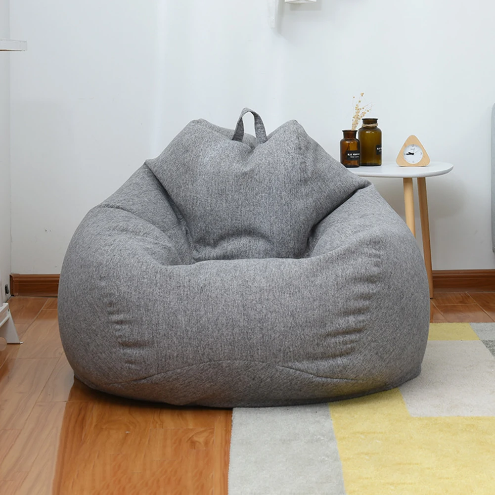 

Large Small Lazy Sofas Cover Chairs Without Filler Linen Cloth Lounger Seat Bean Bag Pouf Puff Couch Tatami Living Room Beanbags