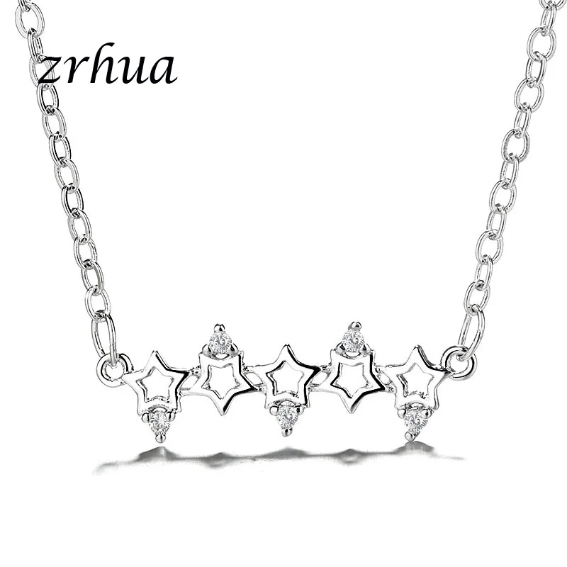 Женская цепочка из серебра 925 пробы со звездой|Ожерелья| |