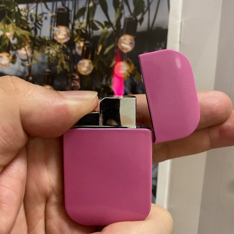 

Creative Hot Sale Pink KT Cat Lighter Windproof Red Flame Lighter Mini Ultra-Thin Portable Cigarette Lighter Cute Gift For Girls
