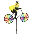 HBB милый 3D пчела на велосипеде ветряная мельница вихревой сад газон двора Декор ветер вертушка пчела