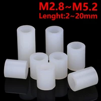 white nylon non threaded spacer abs dresser washer id 2mm 3mm 4mm 520mm pcb screw plate hollow round washer m2 8 m3 2 m4 2 m5 2