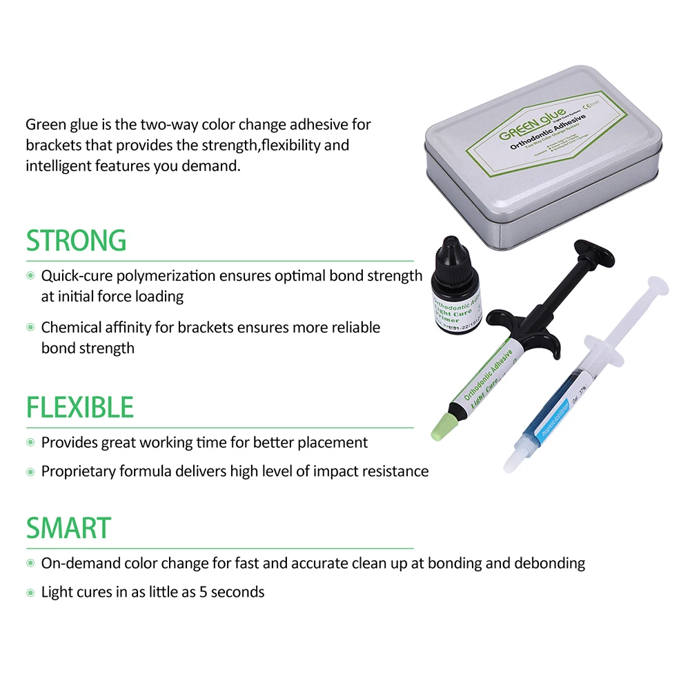Стоматологическая Ортодонтическая склеивающая паста Легкий клей зеленый
