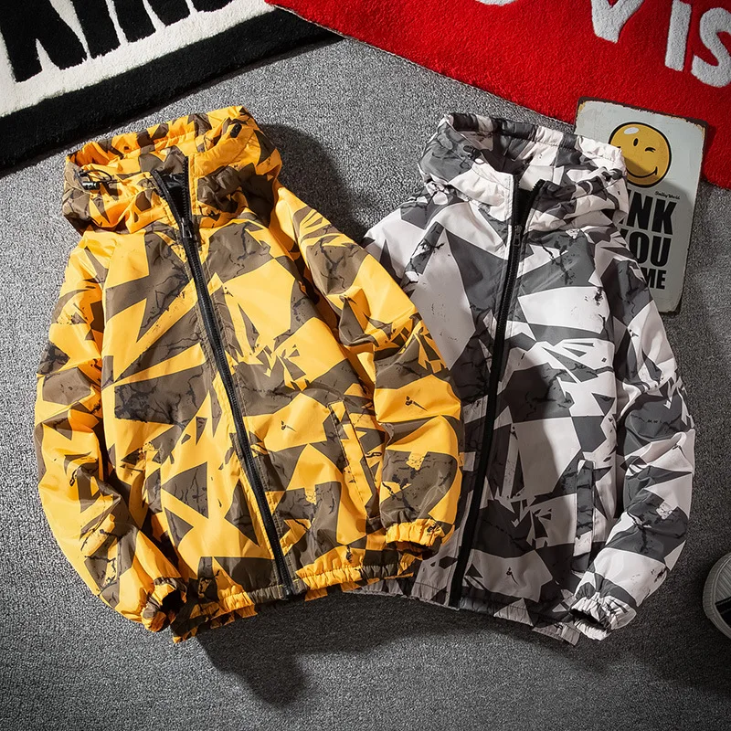 Camouflage and Cotton Couple Wear Tooling Jacket Harajuku Style Bf Fashion Jacket for Young Men and Women Winter Coat