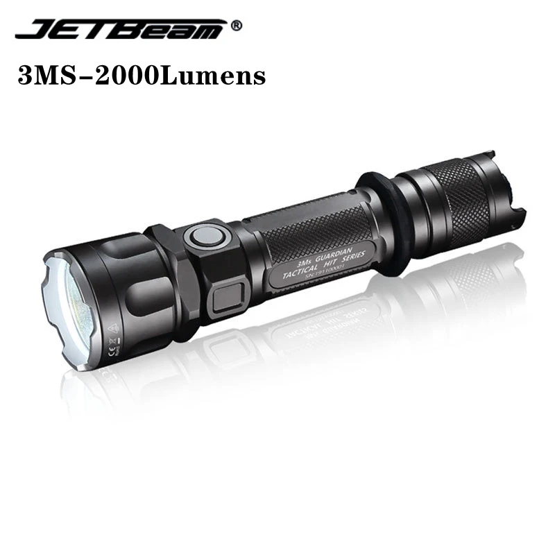 JETBeam 3Ms 2000LM High Power LED Military Police Flashlight USB Rechargeable Tactical Self-defense Police Security Torch Light