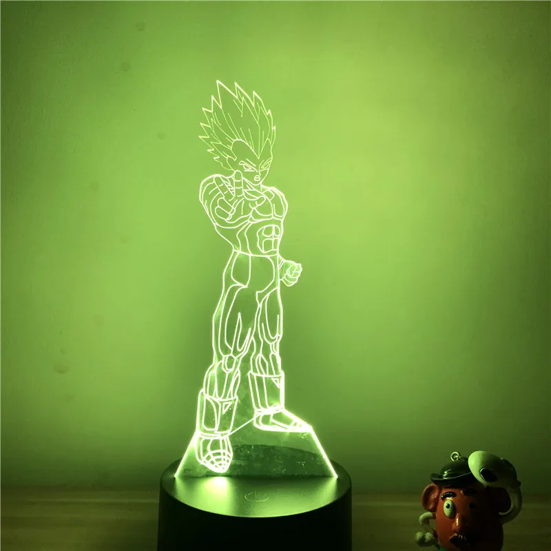 3D светодиодный ночной Светильник Dragon Ball Z Goku Super Saiyan, экшн-фигурка, 7 цветов, сенсорная Оптическая иллюзия, настольная лампа, режим украшения дома