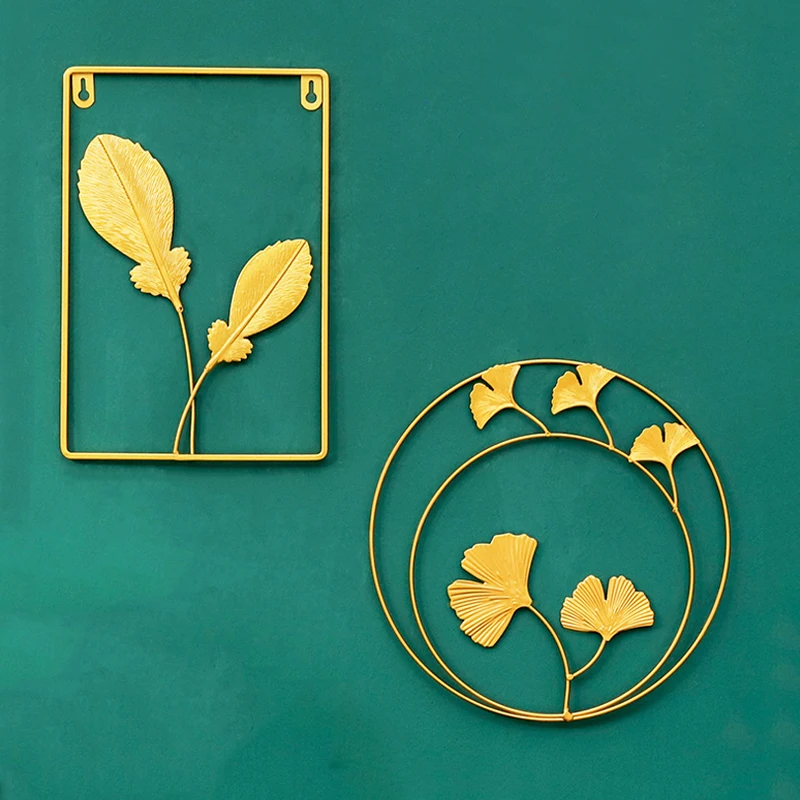

1pcs simple light luxury wrought iron metal leaf decoration wall decoration home living room shop background wall decoration