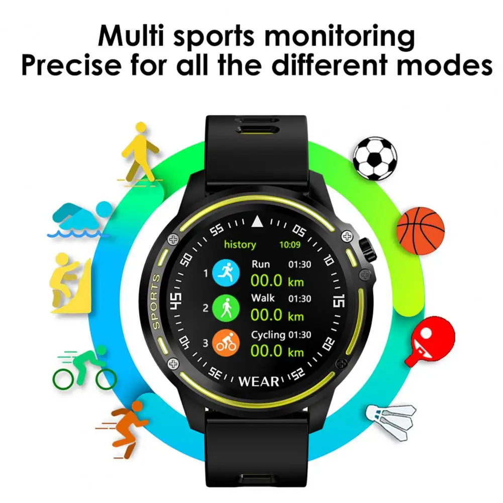 

Спортивные Смарт-часы с цветным сенсорным экраном, IP68, водонепроницаемые, 1,2 дюйма, пульсометр, измерение артериального давления, наручные с...
