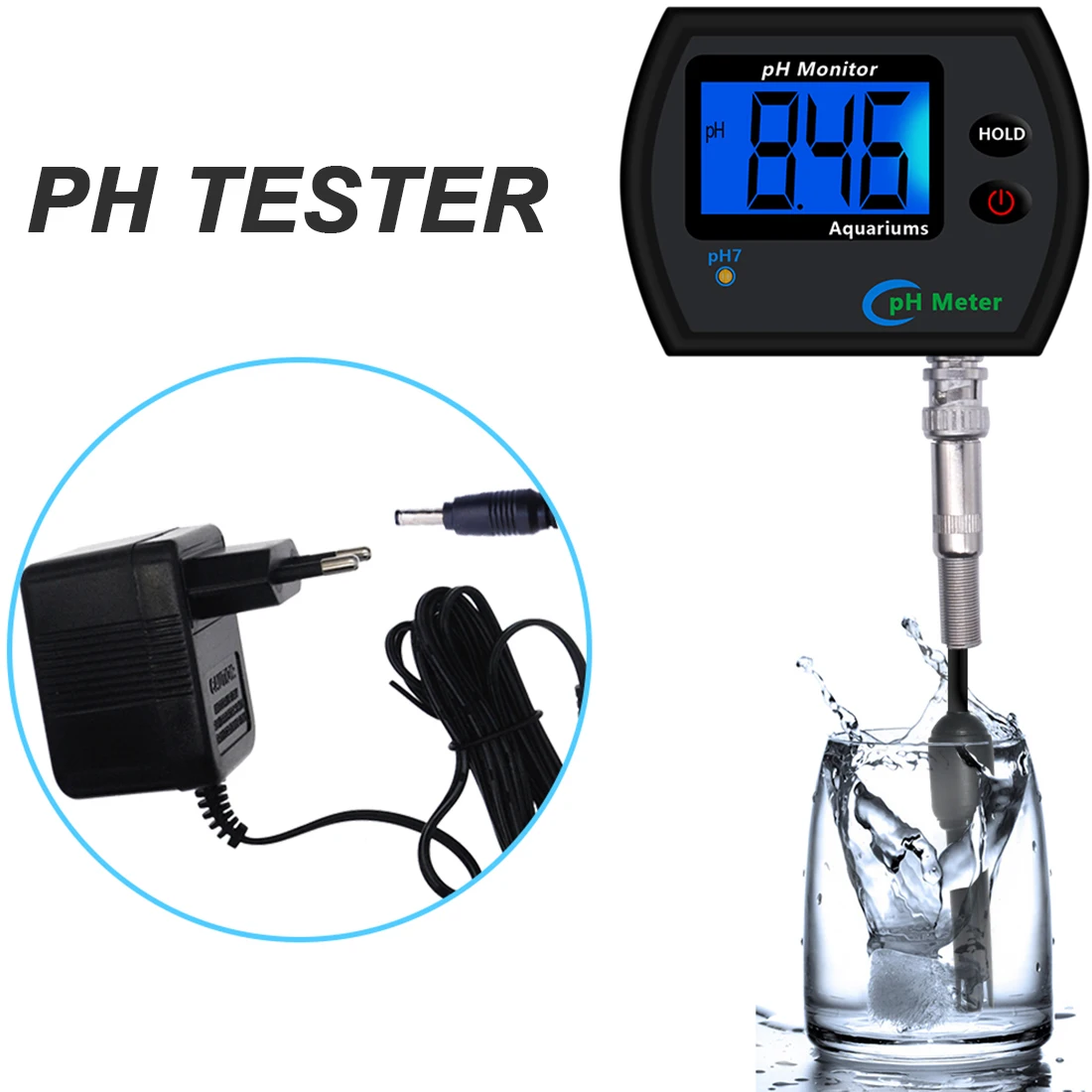 

Профессиональный Точный PH-метр для аквариума, многопараметрический монитор качества воды, онлайн PH-монитор, кислотометр с европейской вилк...