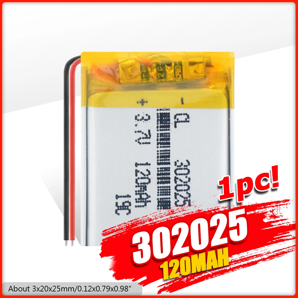 1/2/4x3 7 в 120 мАч 302025 литий полимерные батареи с PCM для MP3 MP4 MP5 гарнитура умные