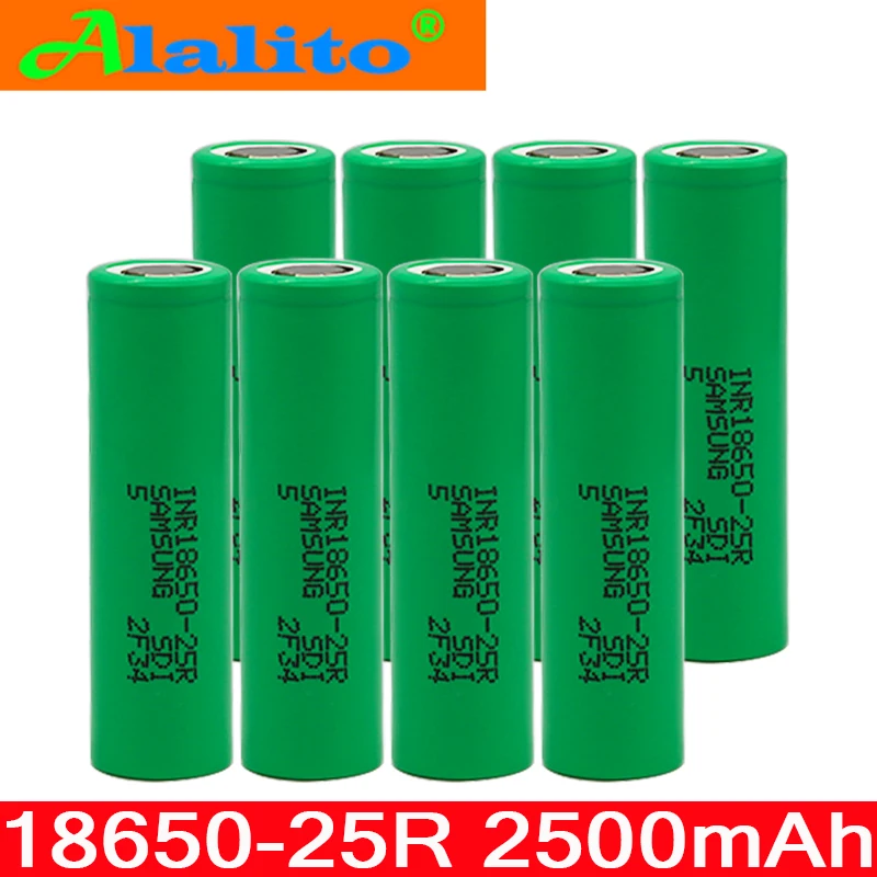 10 шт. 100% оригинал 18650 батарея 2500 mAh 3 6 V для samsung INR18650 25R 20A разрядка электронных