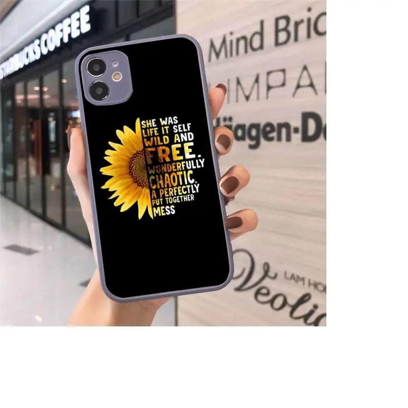 

Sunflower Jesus Christ Phone Case Matte transparent For Gray iPhone 12 Mini 11 Pro XR XS Max 7 8 Plus X Back Cover