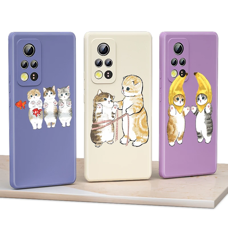 

Cartoon Cat Funny for Honor 50 30 20 10 10X 9X 9S 9C Pro Lite 5G Liquid Silicone Soft Cover Shockproof Phone Case