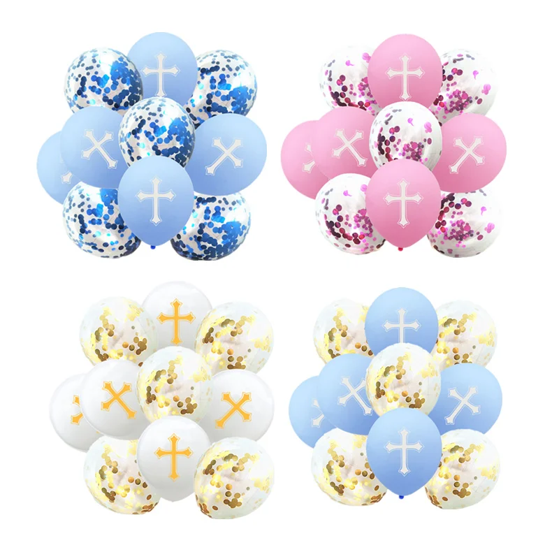 10 шт. крест Счастливой Пасхи конфетти для воздушного шара розового белого и