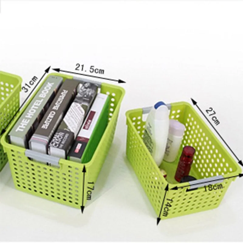 Толстая пластиковая многоцелевая прямоугольная корзина для хранения кухонная