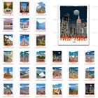 Постер в стиле ретро для путешествий Бали, Мексика, Швеция, Дубай, Саудовская Аравия, Мадрид, Лиссабон, Сан-Франциско, декор для гостиной, холщовая настенная печать