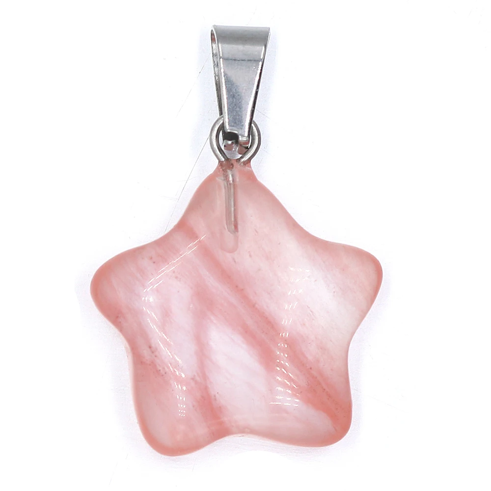 

Natural Stone Gemstone Pendant Five-pointed Star Cute Fresh Handmade Crafts DIY Exquisite Jewelry Making Necklace Earrings Gifts