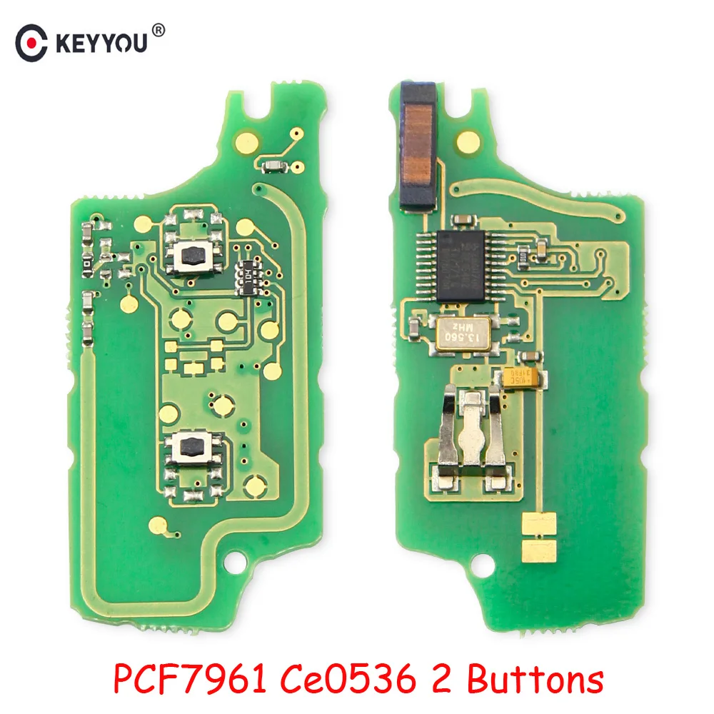 

KEYYOU For Peugeot 307 308 2009 408 407 207 2007 SW For Citroen C2 C3 ASK Remote Key Electronic Circuit Board 2 Buttons Ce0536