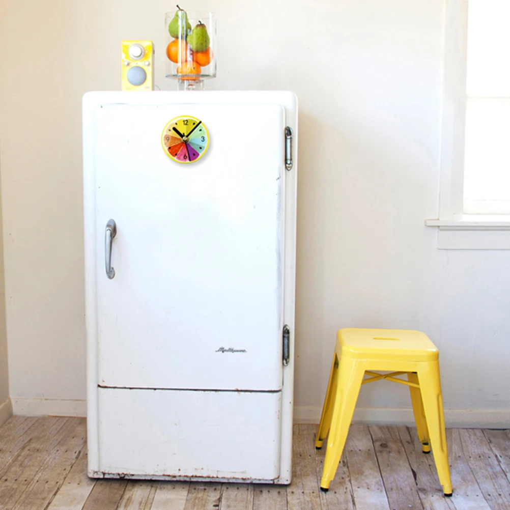 Магниты на холодильник круглые часы с фруктовым узором настенные наклейки для