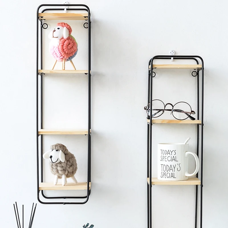 

Creative Nordic Style Wall Pendant Decoration Iron Shelf Decorative Wall Shelf Home Organization and Storage Room Organizer-Gold