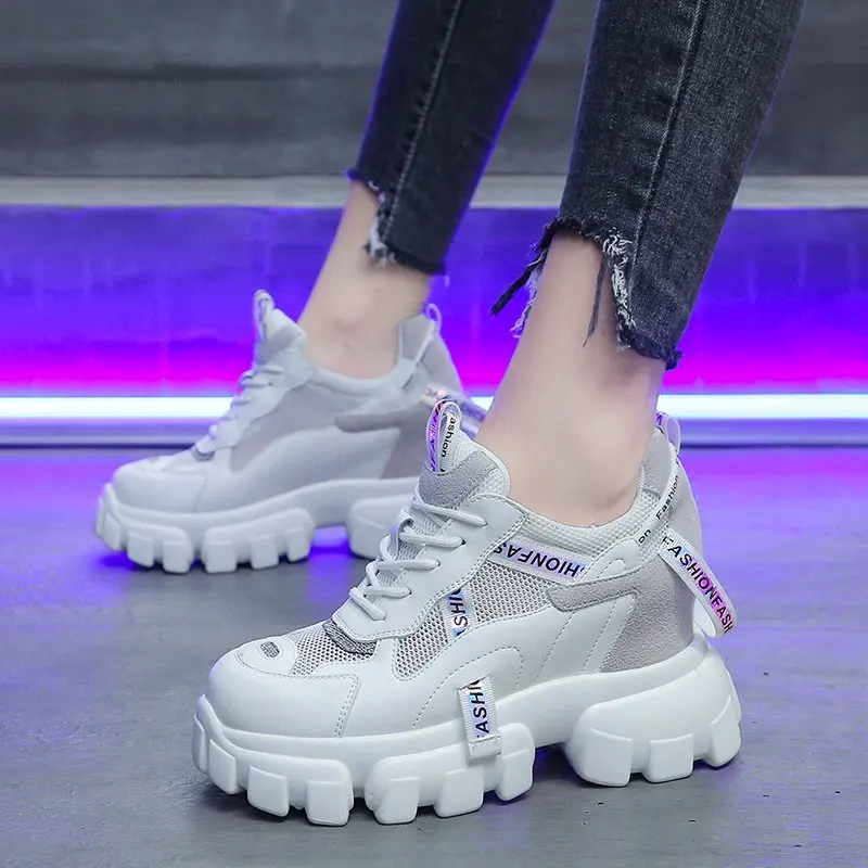

new Designer Chunky Sneakers Women Platform Shoes Fashion Breathable Height Increased Thick Bottom Ladies Trainers Basket Femme